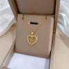 Titanium Steel Love Letters Full Of Diamonds Light Luxury Temperament Gorgeous Full Diamond Necklace Female Versatile Collarbone Chain