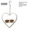 Bird Feeder for Sparrows Metal Heart Feeder, Outdoor Hanging with Large Capacity 2 Bowls, Garden Backyard Wild Birds