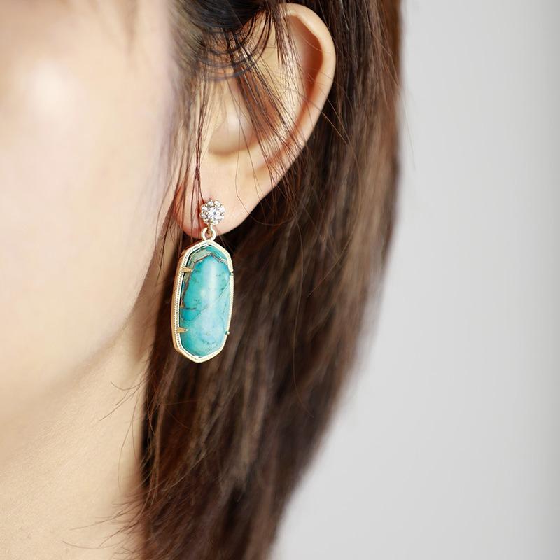 New light luxury natural emperor stone earrings, earrings, light luxury European and American designer jewelry earrings