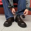 Fashion Brand Men's Leather Shoes High Quality Minimalist Style Outdoor Fashion Black Brown Luxury and Adult Shoes Thick Soled