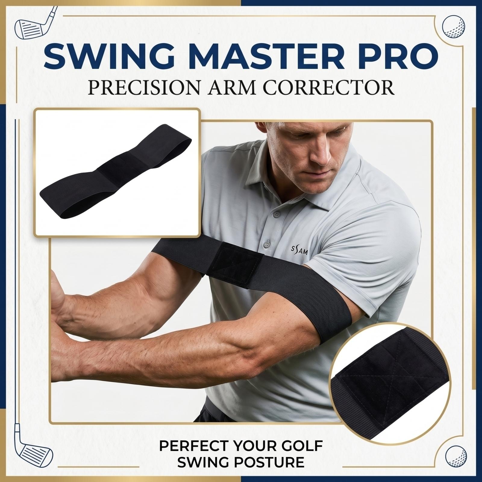 

Golf Swing Training Aid Arm Corrector Strap Adjustable Posture Support Band for Golfers Practice Alignment and Swing Consistency One Size чёрный