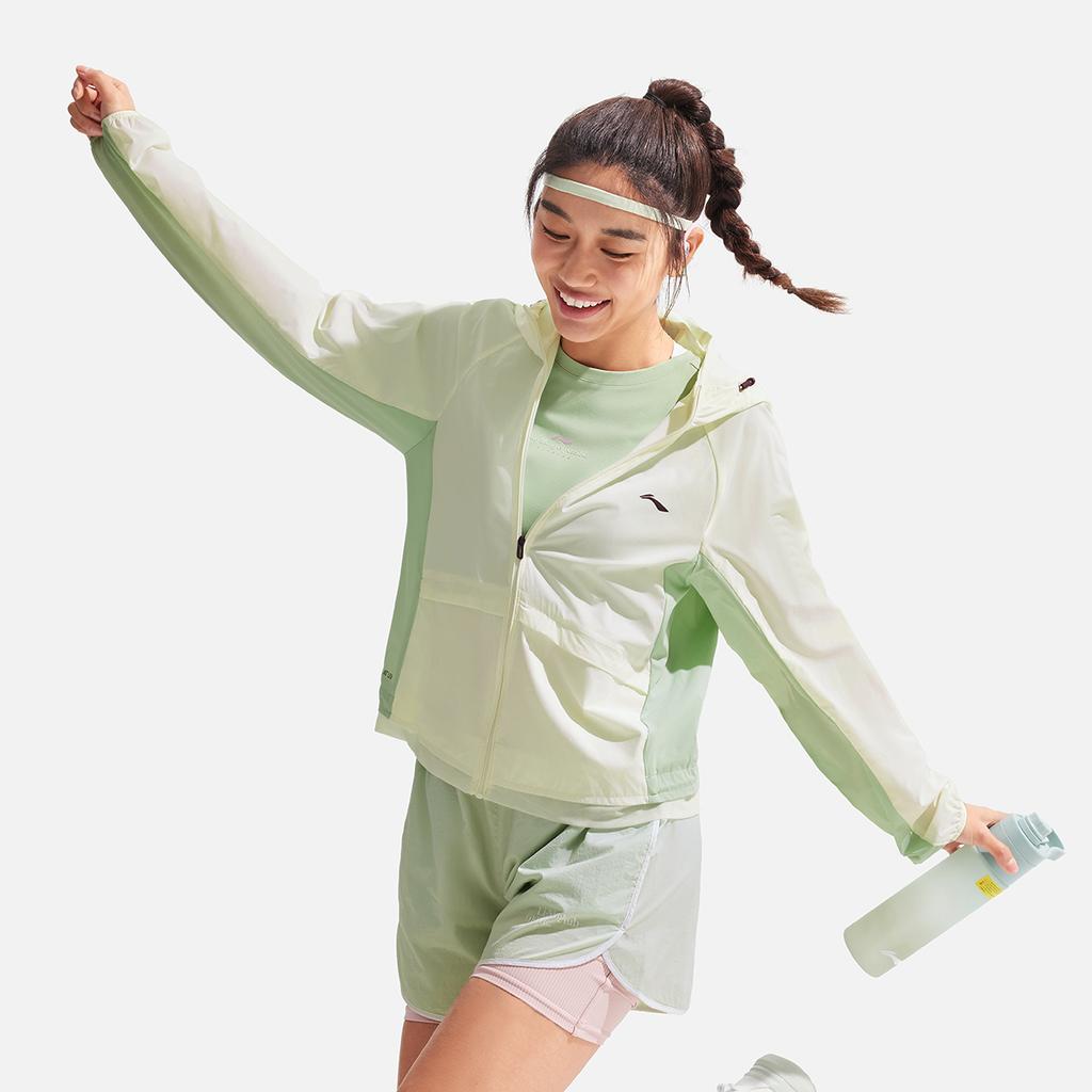 Li-Ning Fitness Series High Street American Vintage Color Block Zipper Hooded Comfortable Breathable Versatile Casual Sun Protection Jacket AFDV156-5