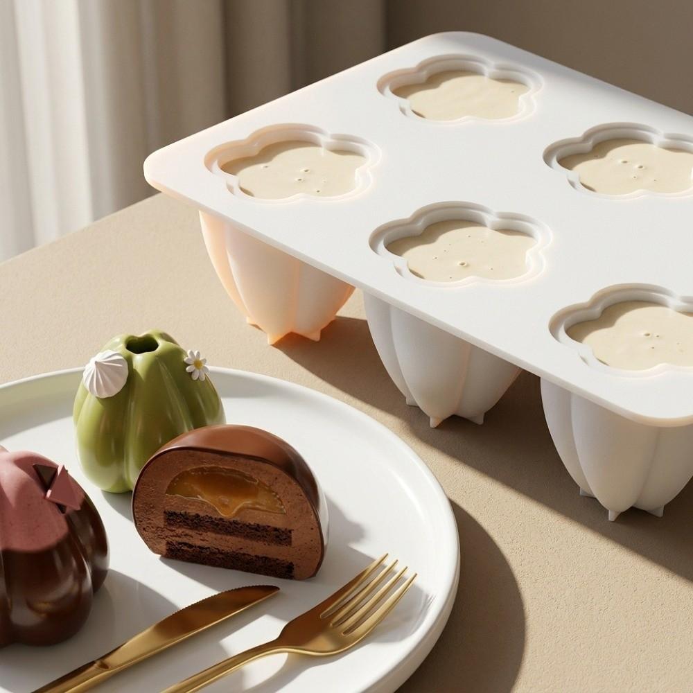 Silicone 6-Cavity Baking Molds Cake Mold for Petal Mousse Cake Nut Chocolate Pudding Dessert