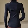 Women's Quick-Dry Slim Fit Yoga Jacket - Stand-Up Collar, Zipper, Long Sleeve for Running & Cycling in Autumn