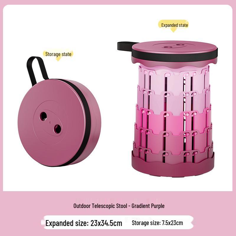 Liancai Składany Teleskopowy Stołek Tęczowy - Przenośne Krzesło Outdoorowe dla Dzieci na Kemping
