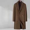 Autumn and Winter New Men's Double-sided Woolen Coat Long Suit Collar Trench Coat Business Casual Woolen Coat Men's Coat Factory