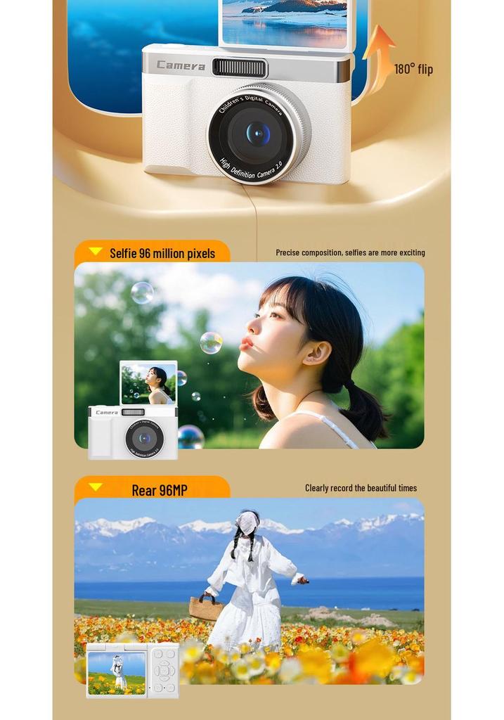 Retro Flip Screen HD Instant Pixel Camera for Students