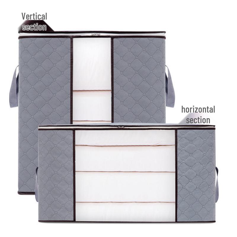 

Тканевый пыленепроницаемый прозрачный ящик для хранения одежды и одеял Extra Large Horizontal 70x50x30 серый