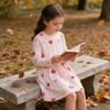 Girl Dress With Cartoon Animal Prints And Cotton Fabric For Autumn Winter