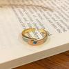 New Chinese Enamel Oil Pattern Ring Light Luxury High Sense Internet Celebrity Foreign Style Versatile Ring