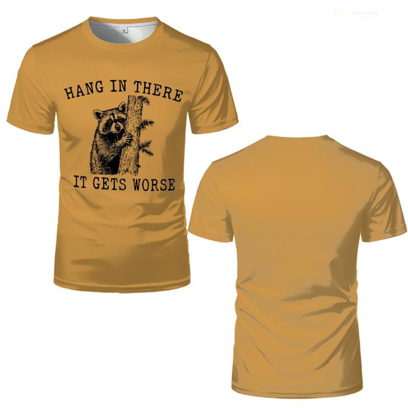 Fun Raccoon 3D Printed T-shirt Cute Pattern Harajuku Style Round Neck Top Simple Casual Daily Versatile Short Sleeve Clothing XXXL