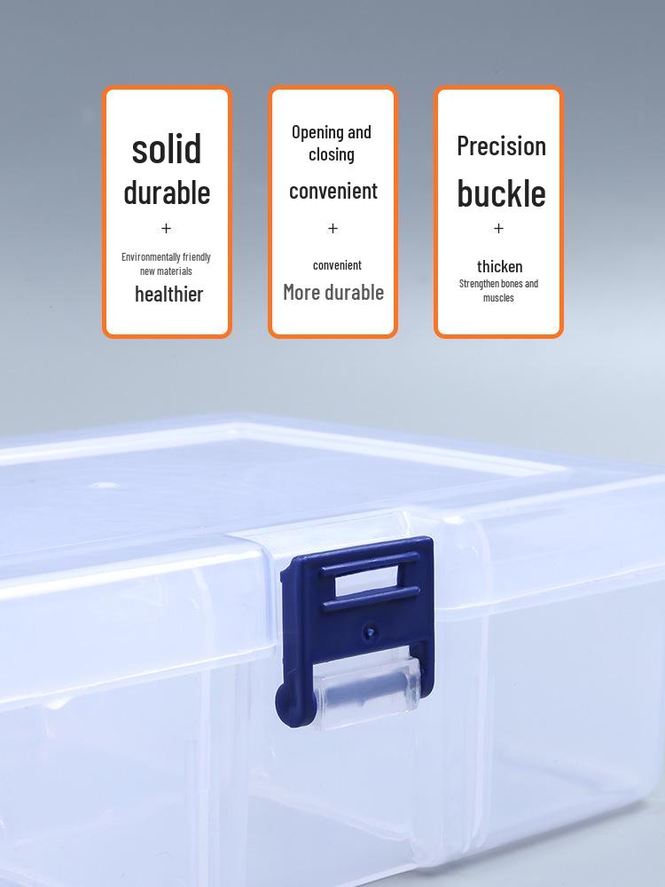 Transparent Multi-Compartment Storage Box for Electronic Components and Small Accessories