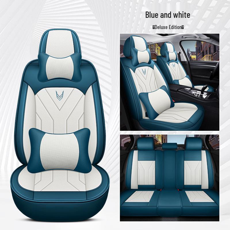 Universal Nappa Leather Car Seat Cushion and Cover - All-Season Full Surround Design