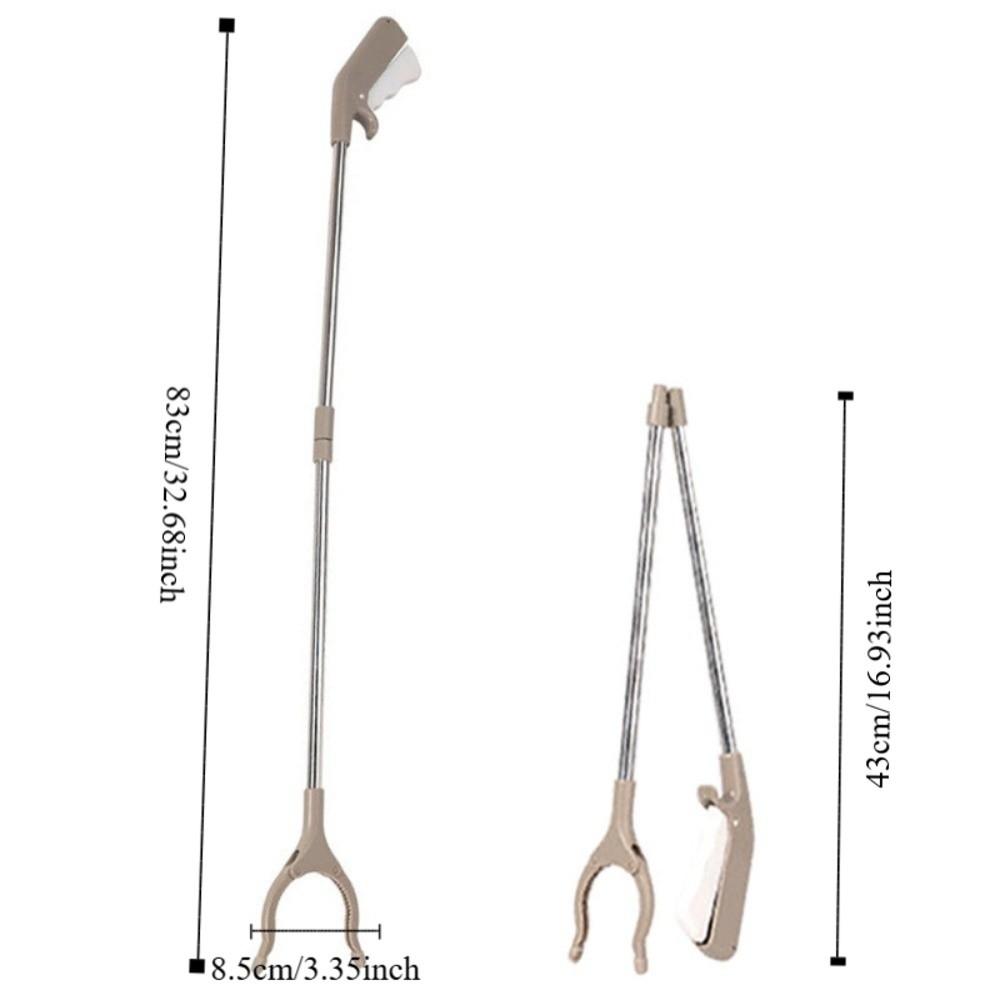 Stainless Steel Foldable Litter Picker Easy to Hold Folding Pregnant Grabber Stick Wide Claw Mouth Collapsible