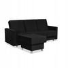 Sofa Corner Sofa Alicja with Pouf Sofa Sofa Bed Black