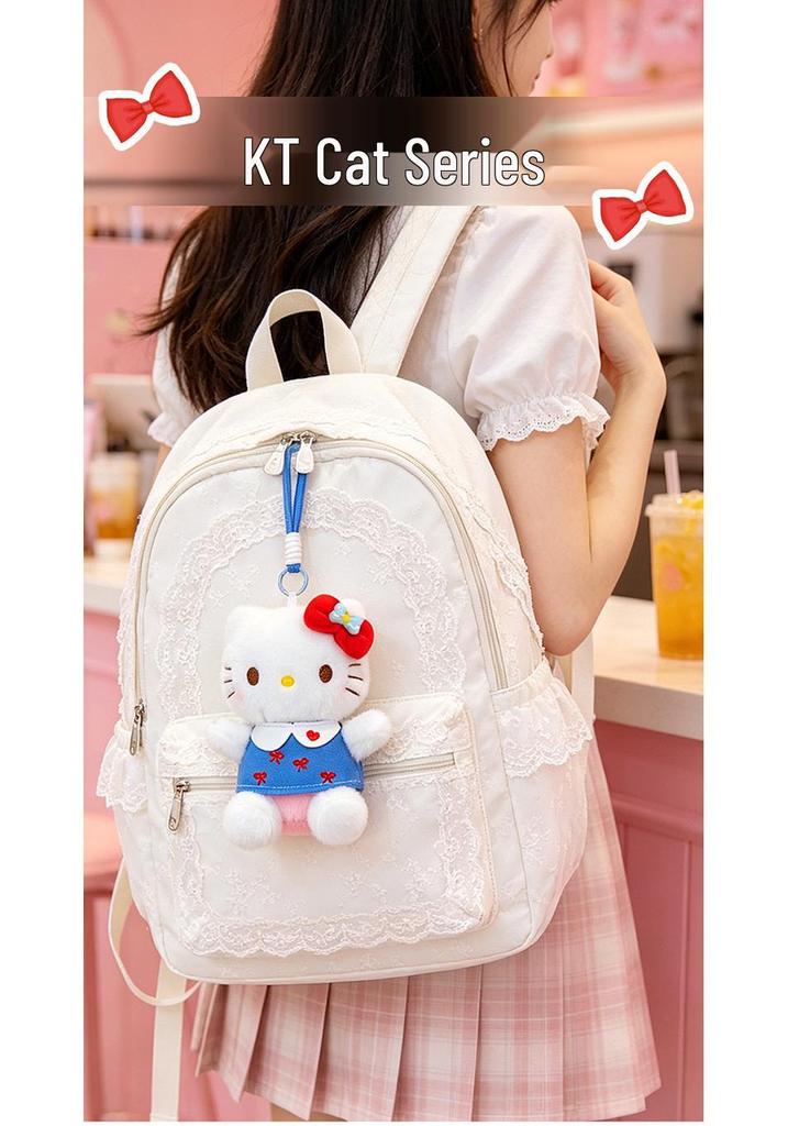 Hello Kitty 6" Pendant Plush Doll with Overalls Keychain