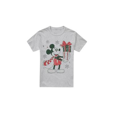 Camiseta masculina Mickey Mouse Present Christmas