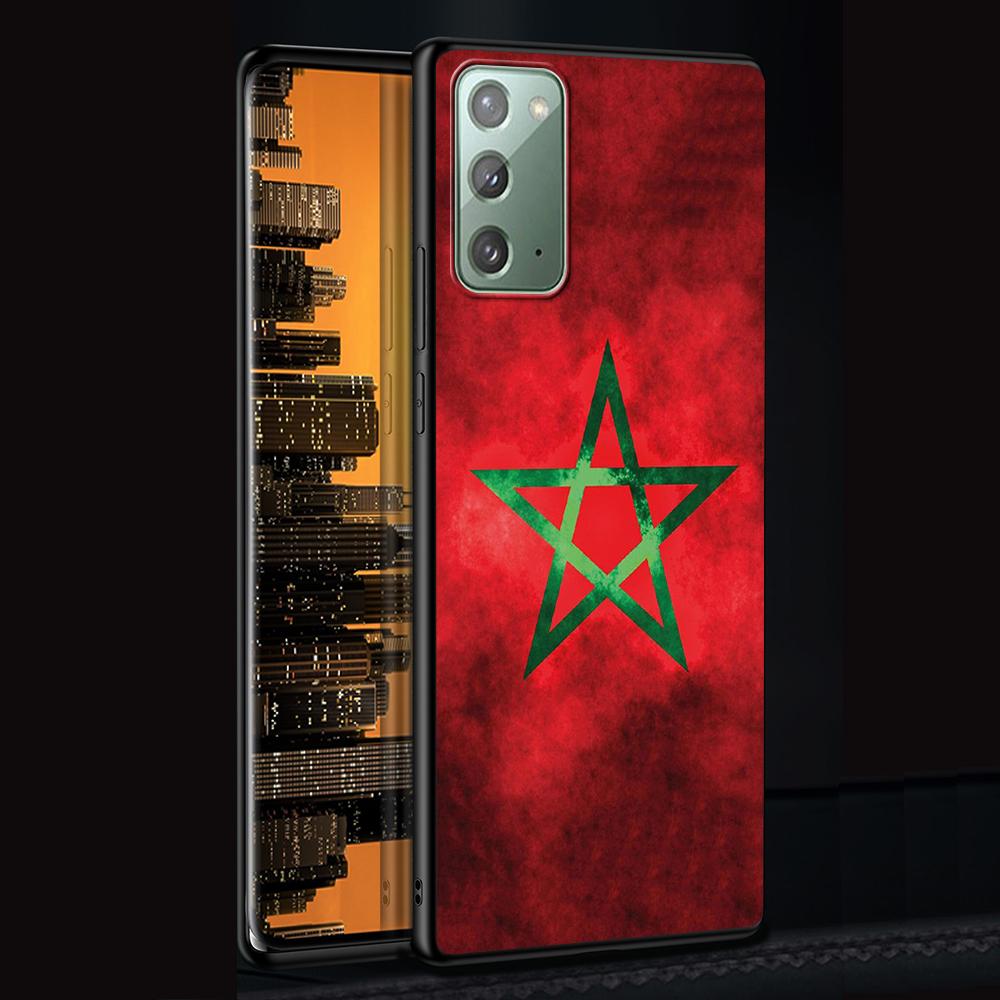 

Чехол с флагом Марокко для Samsung Galaxy Note 20 Ultra 10 Lite 9 8 A53 A52 A12 S22 S21 FE S20 Plus, силиконовый черный чехол для телефона Samsung A12