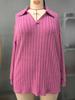 2026 Autumn/Winter Women's Plus Size V-Neck Ribbed Brushed Long Sleeve Top