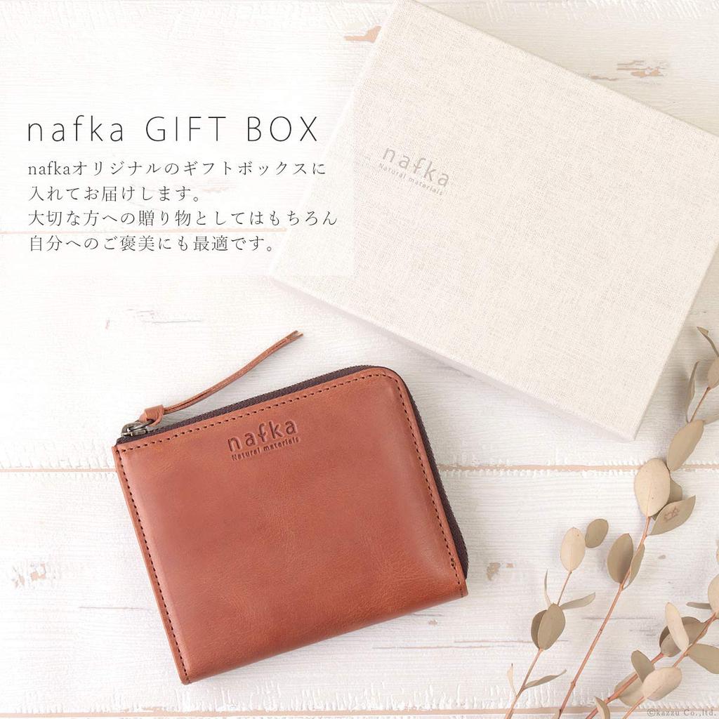 nafka Women's Genuine Mostro Leather Wallet, Simple Bifold, L-Zip closure, Made in Japan [NFK-72007] (Red)
