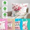 Pink White Cherry Blossom Cushion Pillowcase Printed Polyester 45x45cm Throw Pillowcover Decorative Sofa Bed Cushion Pillowslip