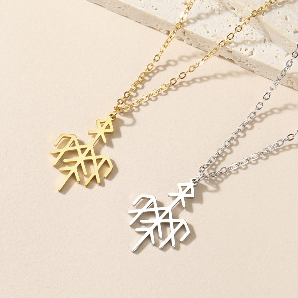 Wardruna Viking Runes Necklace Elder Futhark Nordic Protection Amulet Stainless Steel Jewelry Pendant
