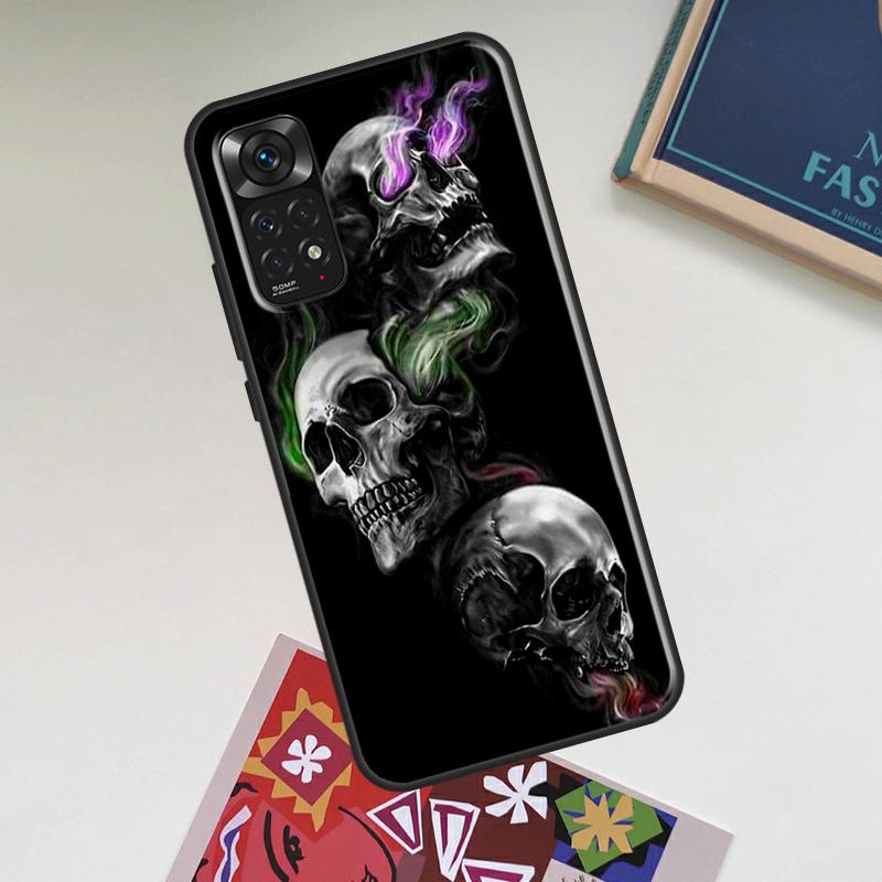 Cool Spooky Skull Face Case For Xiaomi Redmi Note 12 Pro Plus 8 9 10 11 Pro 8T 9S 10S 11S 12S 9C 10A 10C 12C Cover