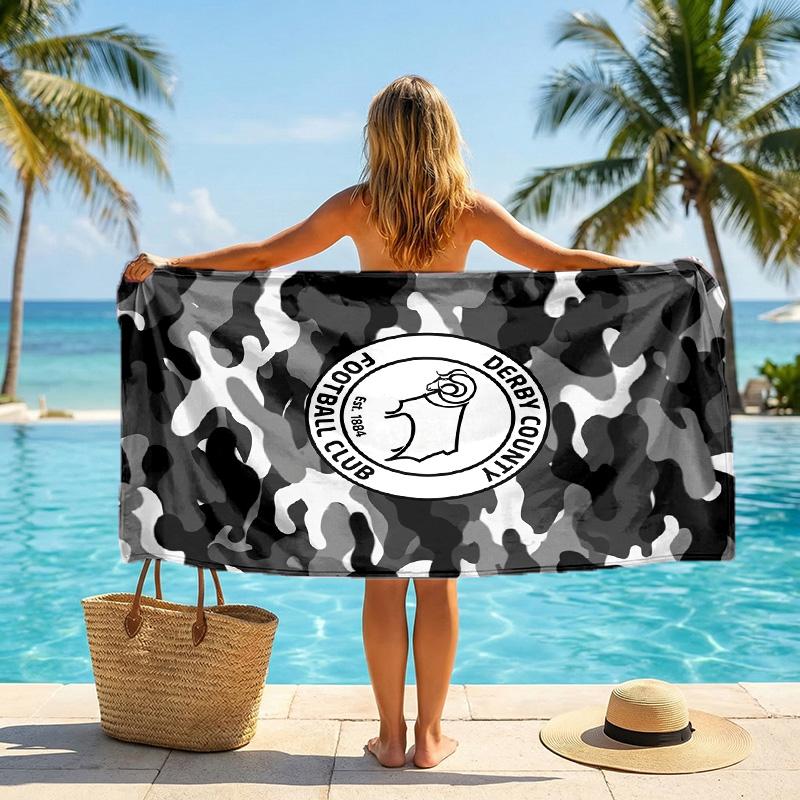 Toalla de Playa de Fútbol Derby County Suave Microfibra Toalla de Verano Secado Rápido Absorbente para Playa Piscina Viaje