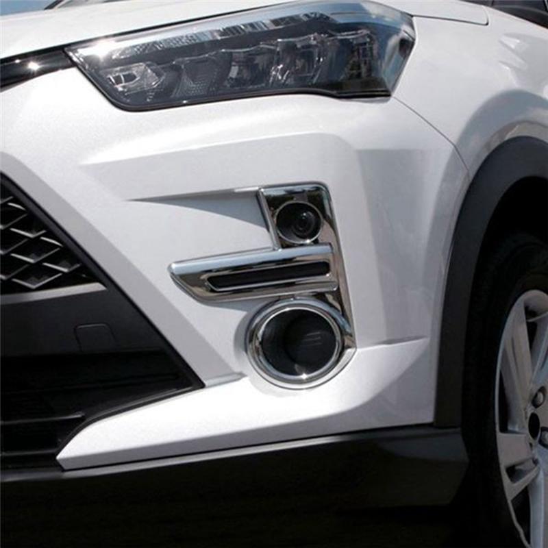 Car Chrome Front Fog Light Lamp Cover Trim Foglight Bezel Decoration Frame Replacement Accessories For Toyota Raize 200 Series-A