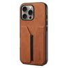 DENIOR For iPhone 16 Pro Case Elastic Card Holder PU Leather+TPU+PC Phone Cover