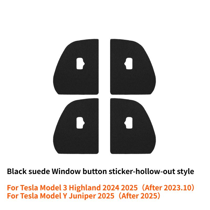 For Tesla Model 3 Y 2017-2025 New Model 3 Y Juniper Suede Door Switch Lock Button Trim Decor Car Sticker Interior Accessories