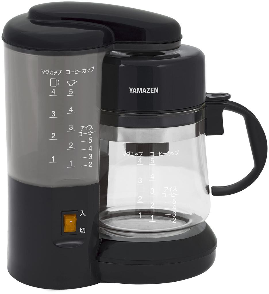 Yamazen 650ml Drip Coffee for Iced Easy Keeps Water Level Black YCA-502(B) Maker, 5-Cup Capacity, Coffee, Operation, Warm, Meter, Compact,