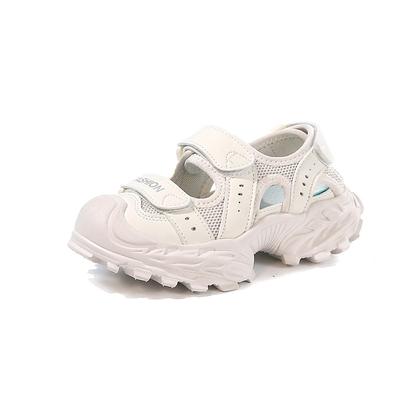 Kids Breathable Mesh Beach Sandals Toe Protection Double Hook Loop Non Slip Thick Sole Summer Outdoor Shoes