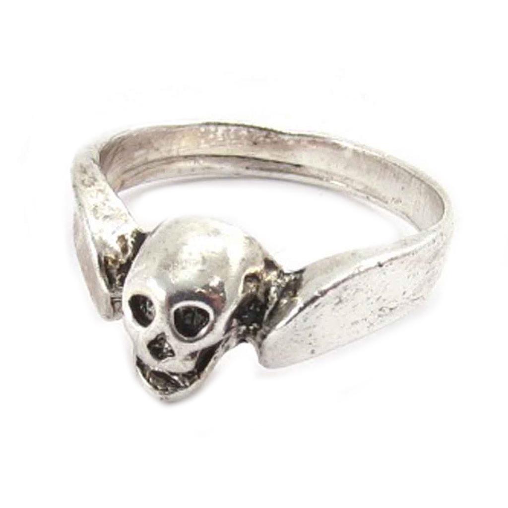 Aged Silver 'Tête De Mort' Ring