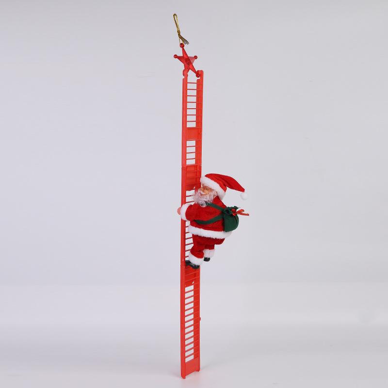 Electric Musical Climbing Santa & Reindeer Cart – Creative Christmas Decoration & Gift
