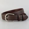 Women S Genuine Leather Belt Silver Buckle Fashion Casual Versatile Accessory
