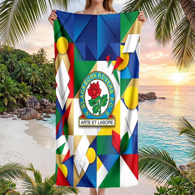 Blackburn Rovers Football Beach Towel Soft Microfiber Summer Towel Quick Dry Absorbent Towel for Beach Swimming Pool Travel