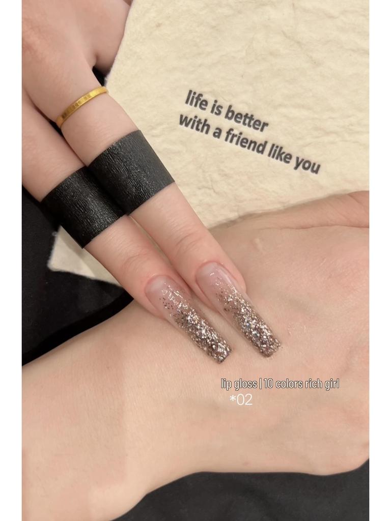 Rich Girl 10-Color Glitter Gel Nail Polish: Gold & Silver Ice Transparent Diamond Shine