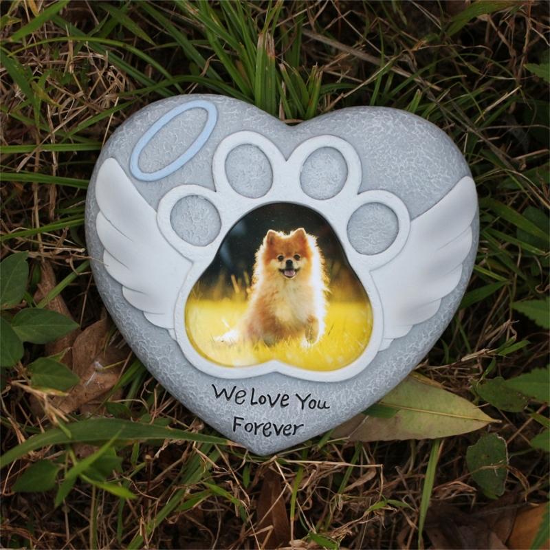 Heart Shape Memorials Pet Tombstones Weatherproofed Pet Remembrances Tombstones for Dog Cats Sympathy Gift