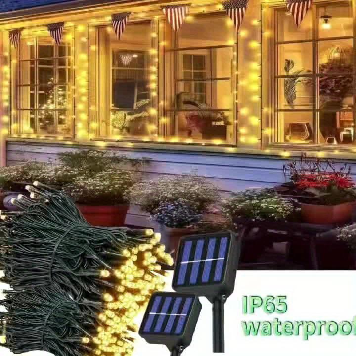 8 modes of solar outdoor string lights suitable for Christmas, Easter, Halloween, and parties,perfect for gardens, windows, and balconies