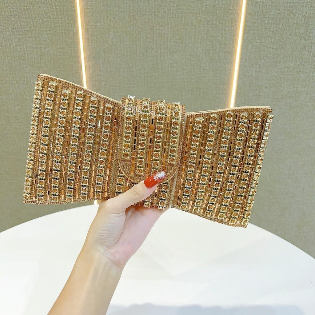 Retro Ladies Evening Clutch With Rhinestones For Formal Events