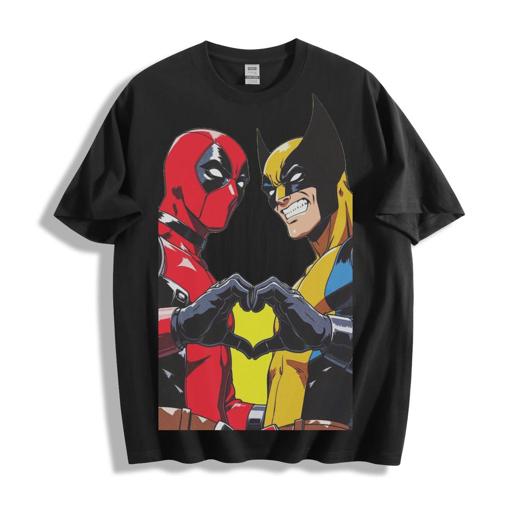 Deadpool amp; Wolverine Heart T-ShirtMarvel Duo Unisex Tee Unisex T-Shirt S