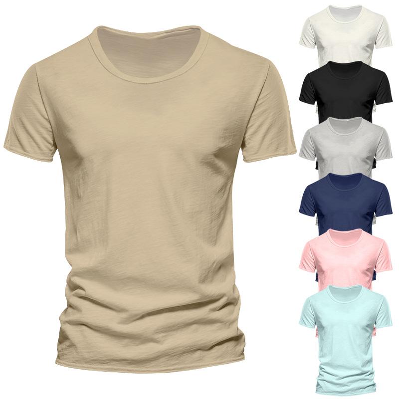 

Мужская футболка однотонного цвета с круглым вырезом и короткими рукавами, футболки, мужская футболка, черные колготки, мужские футболки для фитнеса, мужская одежда