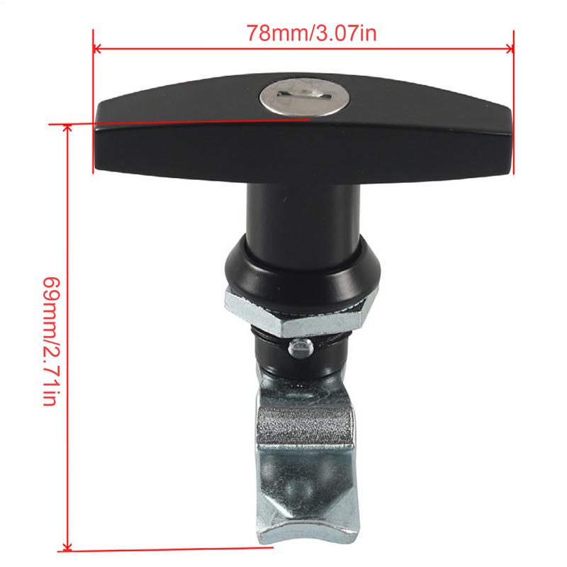Loquet de verrouillage à poignée en T pour porte de garage, kit de remplacement avec 2 clés, pour portes de hangar et boîtes à outils