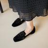 Strass Einzelne Schuhe Damen 2026 Frühling und Herbst Flachboden Französische Ballett Damenschuhe Flache Öffnung Ein Pedal Loafer
