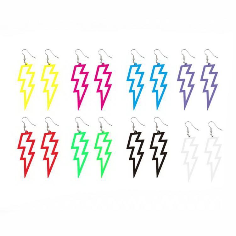 Acryl Hohl Blitz Ohrstecker Minimalistischer Punk Stil Modeschmuck für Damen & Mädchen