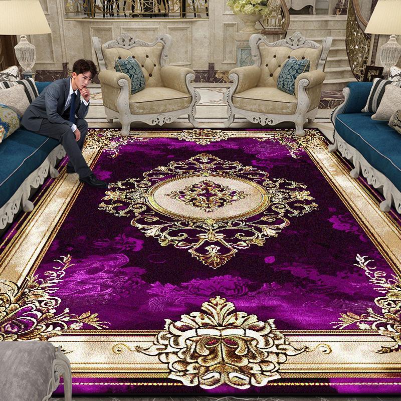 Velkoplošný Nádherný Koberec Obývací Pokoj Evropská Dekorace Konferenční Stolek Podložka na Podlahu Protiskluzový Ložnice Šatna Koberce Přizpůsobitelné