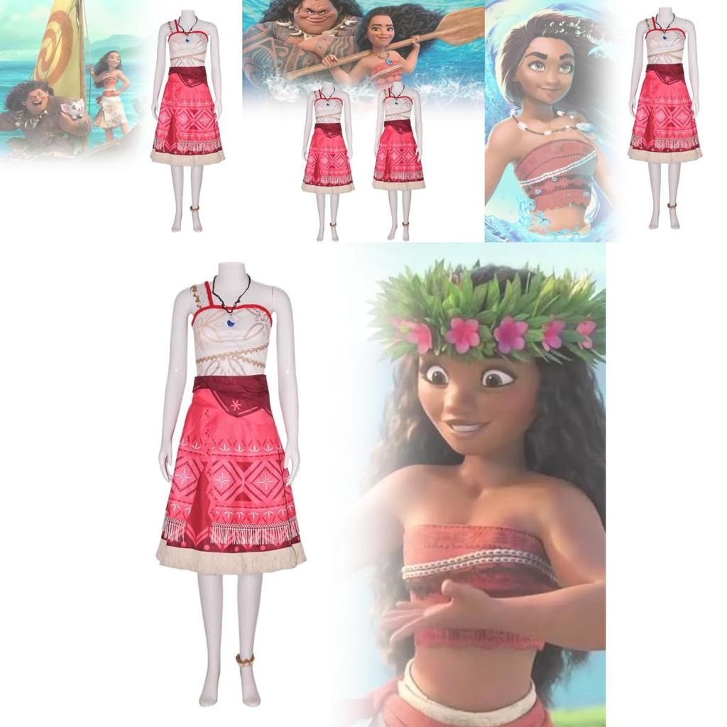 Moana Cosplay Costume Set For All Ages Stunning Moana Outfit With Skirt Top And Accessories