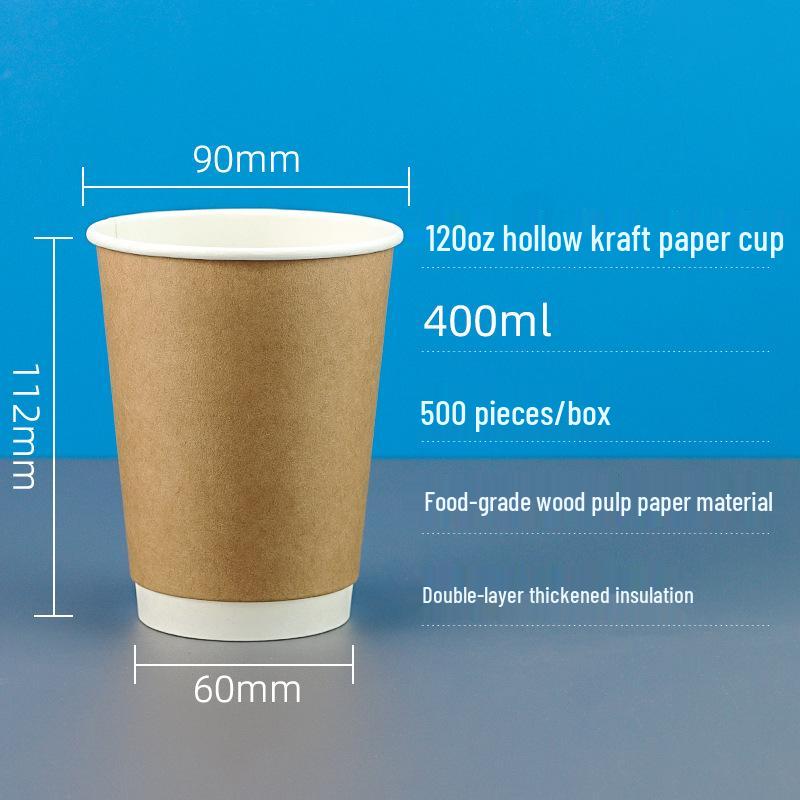Double-Layer Paper Milk Tea & Coffee Cups with Lids - 500ml & 700ml