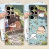 Roztomilý obal na telefon Shinchan s pastelkami pro Samsung Galaxy S25 Edge S24 S26 S22 FE Note 20 Ultra 10 S23 Ultra S20 Plus S21